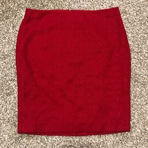 The Limited Red Patterned Pencil Skirt